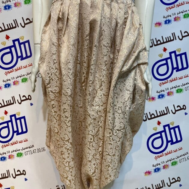 سروال للكراكو بروكار حر ستوندار فيه لاستيك في الخصر