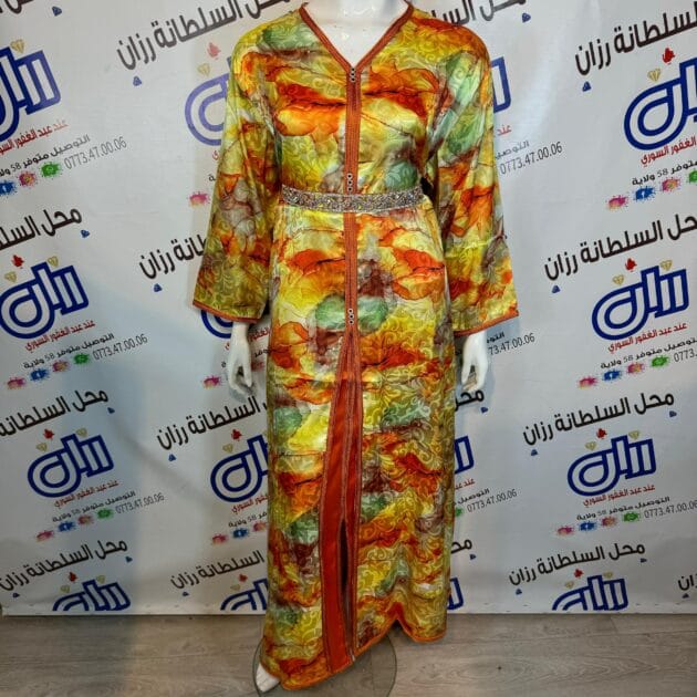 قفطان ساتان ورقات مقاسات كبيرة من XL حتى 8XL