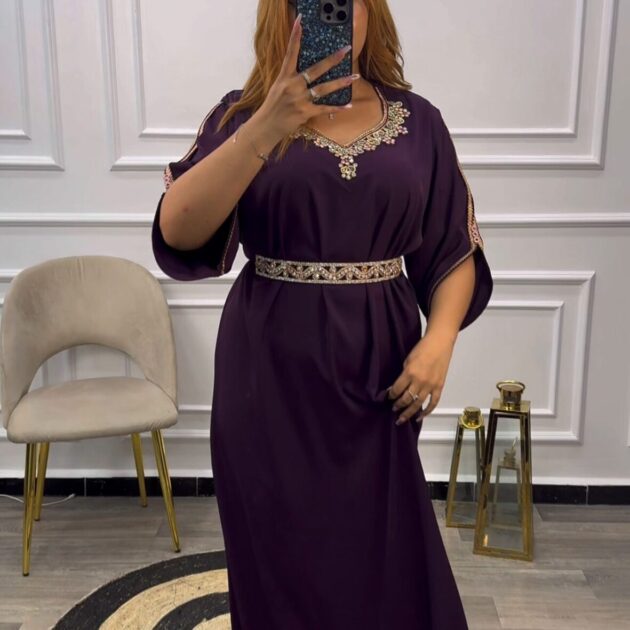 جبة احجار وكريستال شلقة مقاسات كبيرة من XL حتى 8XL